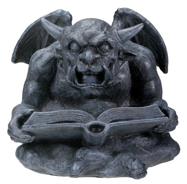 Gargoyle and Griffins Resin Reading Monster with wings